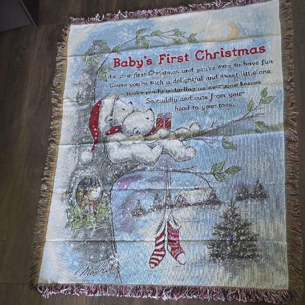 Baby's First Christmas Blanket - Multicolor
